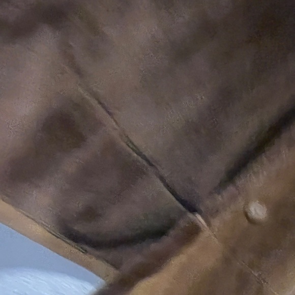 Women's brown suede exterior  and shearling interior car coat size small - Picture 3 of 5